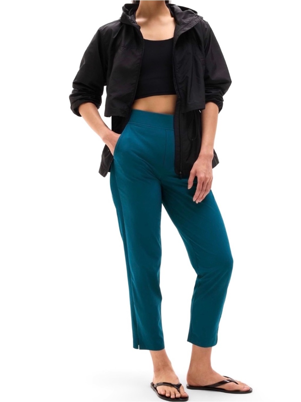 NWT Athleta Brooklyn Ankle Pants In Coastal Teal Size 0 - Picture 3 of 7